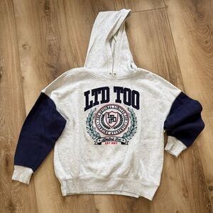 Vintage Limited Too Varsity Hoodie Size M 10 Pearl Heather School Casual